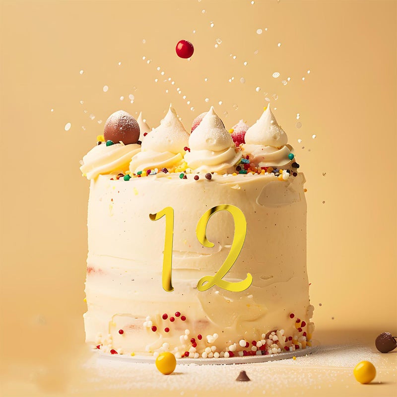 Hazyore Acrylic Cake Numbers Topper, 0-9 Numbers Happy Birthday Cake Topper Gold Acrylic Wedding Party Cupcake Toppers for Birthday Party Wedding Anniversary Decorations - Image 4