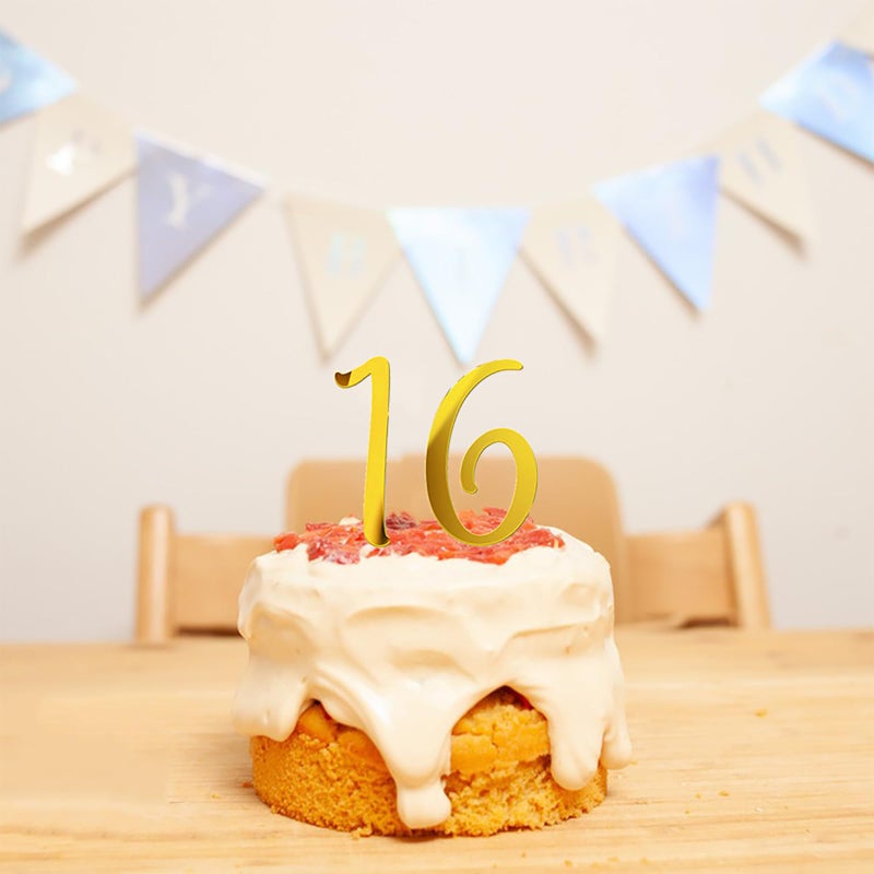 Hazyore Acrylic Cake Numbers Topper, 0-9 Numbers Happy Birthday Cake Topper Gold Acrylic Wedding Party Cupcake Toppers for Birthday Party Wedding Anniversary Decorations - Image 5