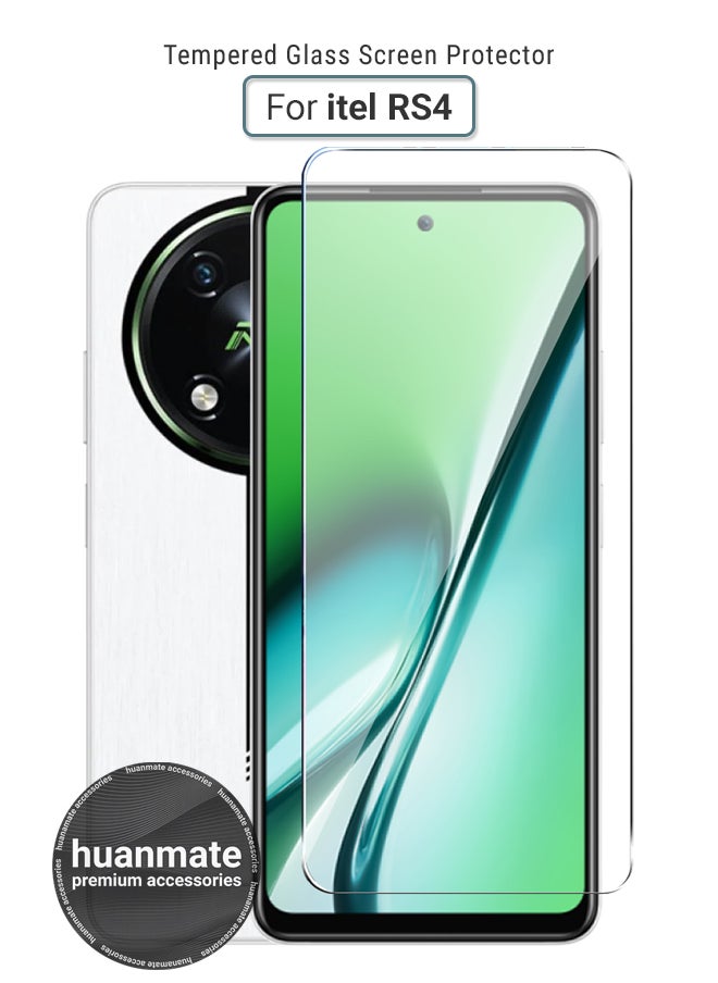 huanmate - itel RS4 Tempered Glass Screen Protector – High Transparency, Delicate Touch, Anti-Explosion, Smooth Arc Edges, Easy Installation, Screen Protector for itel RS4 - Image 1