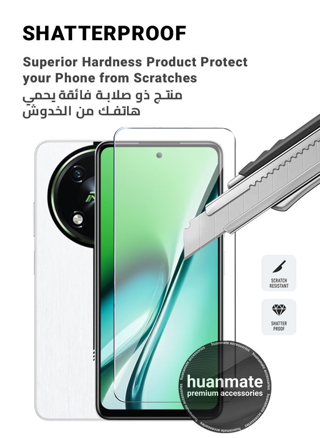 huanmate - itel RS4 Tempered Glass Screen Protector – High Transparency, Delicate Touch, Anti-Explosion, Smooth Arc Edges, Easy Installation, Screen Protector for itel RS4 - Image 1