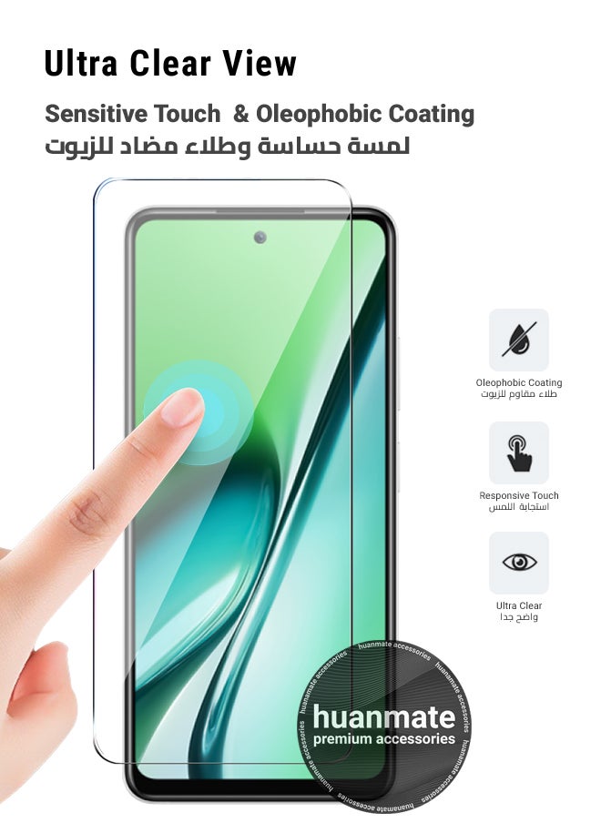 huanmate - itel RS4 Tempered Glass Screen Protector – High Transparency, Delicate Touch, Anti-Explosion, Smooth Arc Edges, Easy Installation, Screen Protector for itel RS4 - Image 1