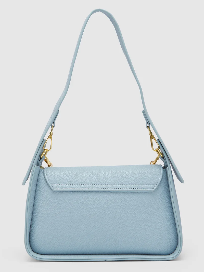 جلو باص حقيبة يد نسائية زرقاء من جلوبس بنقوش بارزة