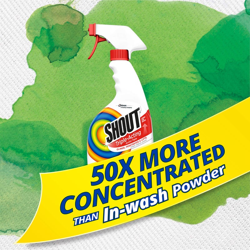 Shout Active Enzyme Laundry Stain Remover Spray, Triple-Acting Formula Clings, Penetrates, and Lifts 100+ Types of Everyday Stains - Prewash Spray 22oz - Image 4