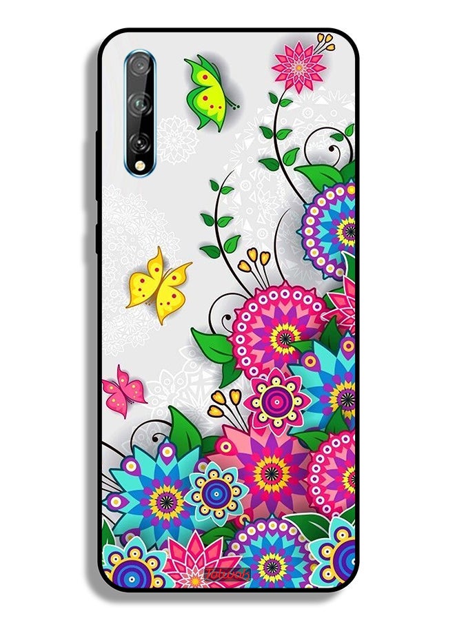 Tolwak Huawei P Smart S Protective Case Cover Mandala Flowers - Image 2