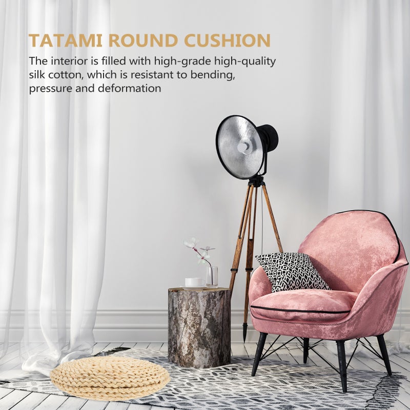 1Pc Round Cushion Cozy Tatami Cushion Floor Pillow Yoga Seat Mat - Image 5