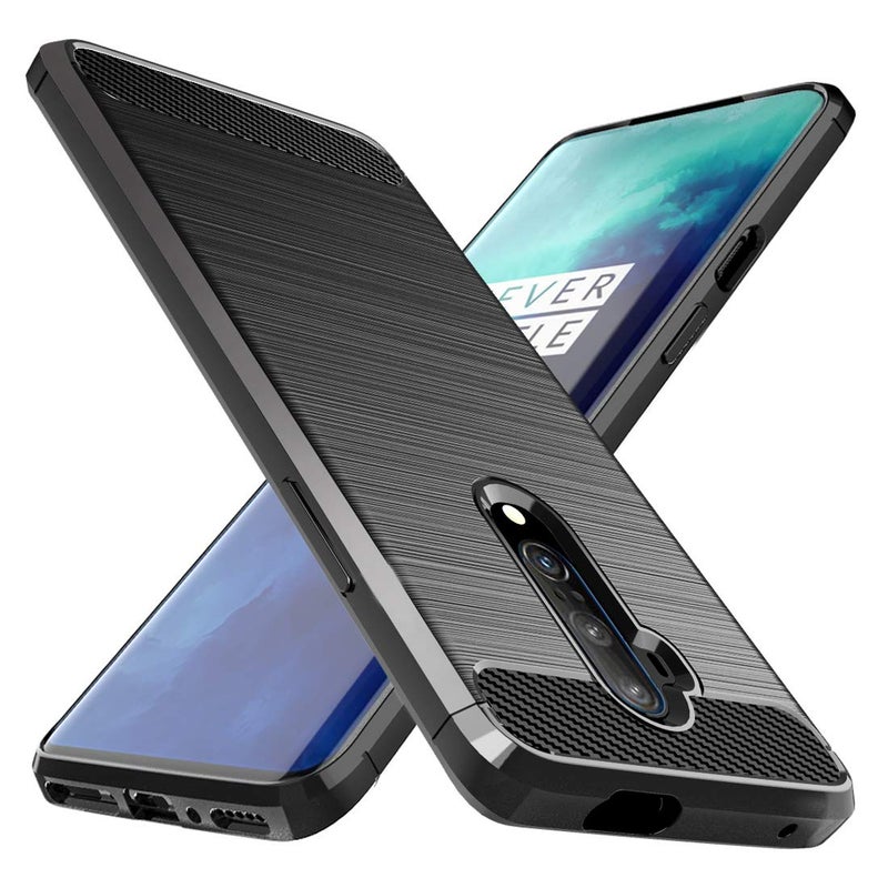 Osophter for Oneplus 7T Pro Case Shock-Absorption Flexible TPU Rubber Full-Body Protective Phone Cover for One Plus 7T Pro 5G McLaren(Black) - Image 1