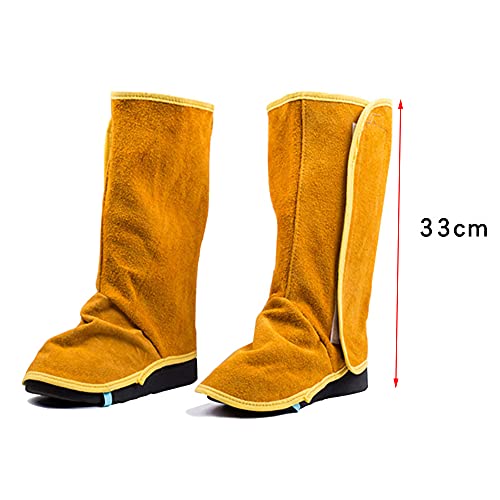 NFZUNW Leather Welding Spats,Leather Shoe Protector Covers,Welded Flame Resistant Protector Shoe Covers,Foot Safety Protection Covers - Image 2