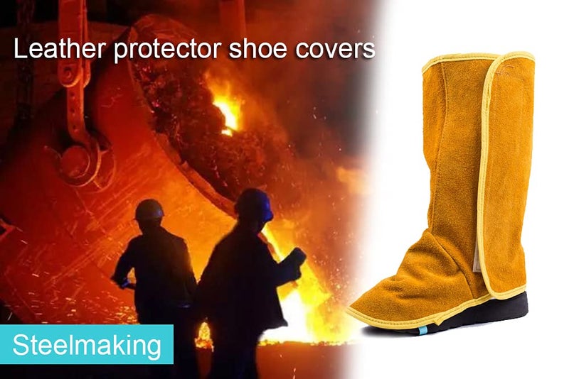 NFZUNW Leather Welding Spats,Leather Shoe Protector Covers,Welded Flame Resistant Protector Shoe Covers,Foot Safety Protection Covers - Image 5