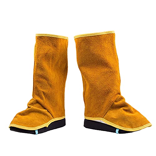 NFZUNW Leather Welding Spats,Leather Shoe Protector Covers,Welded Flame Resistant Protector Shoe Covers,Foot Safety Protection Covers - Image 3