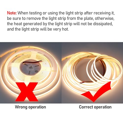 GOMING 15M/49.2ft 24V COB LED Strip Light Waterproof IP65 Warm White 3000K Uniform Glow 5760LEDs CRI 93+ Flexible LED Tape Lights for DIY Cabinet Bedroom Kitchen Home Decor(No Power Supply) - Image 5