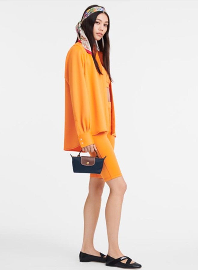 longchamp Women's Classic Fashion Versatile Mini Makeup Bag Handbag Shoulder Bag Handheld Small Bag Classic navy blue - Image 3