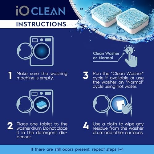 iO CLEAN Washing Machine Cleaner and Descaler Tablets 24 Pcs - Deep Clean and Descaling for HE Front and Top Loaders Washer - High-Efficiency Tablets for a Fresh, Spotless Laundry, Remove Odor - 1 Year Supply - Image 3