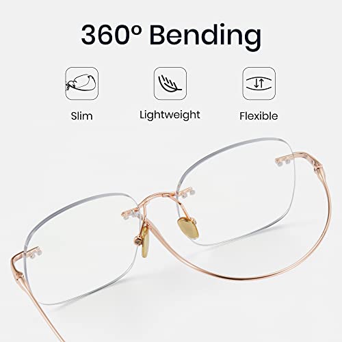 Cyxus Titanium Blue Light Glasses for Men Frameless Rimless Glasses Computer Glasses UV protection Eyeglasses - Image 5