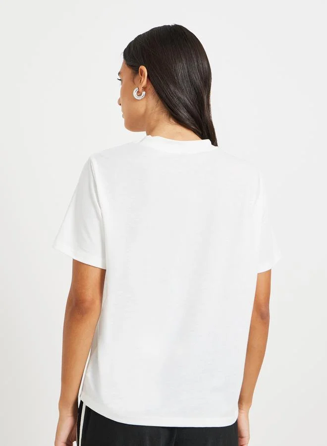 Take Two Take Two Embroidered Round Neck T-Shirt