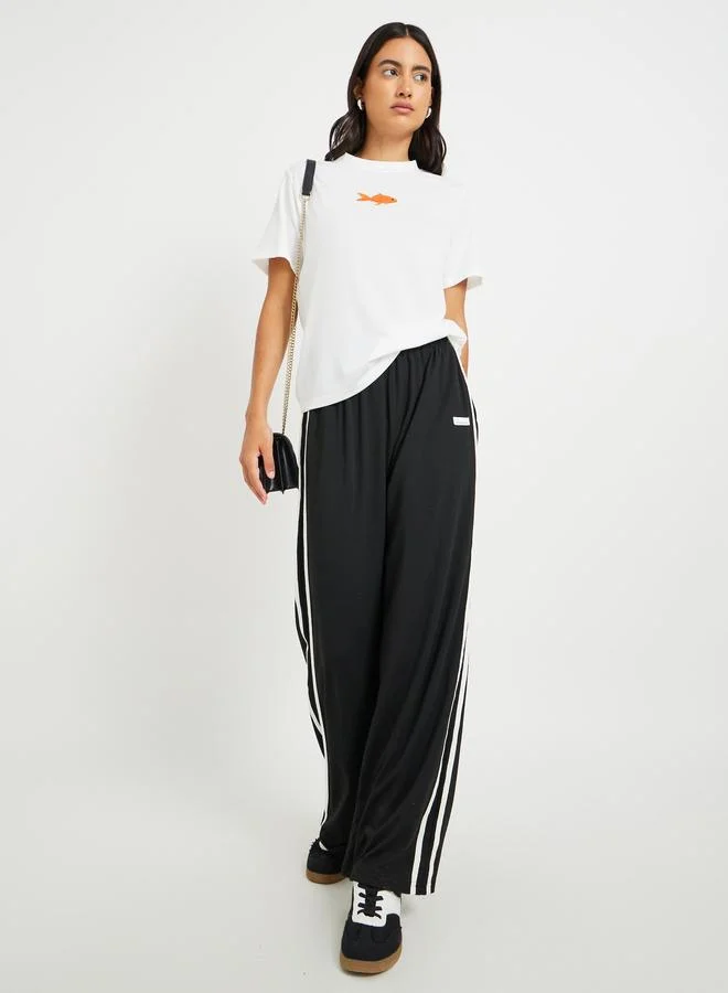 تايك تو Take Two Embroidered Round Neck T-Shirt