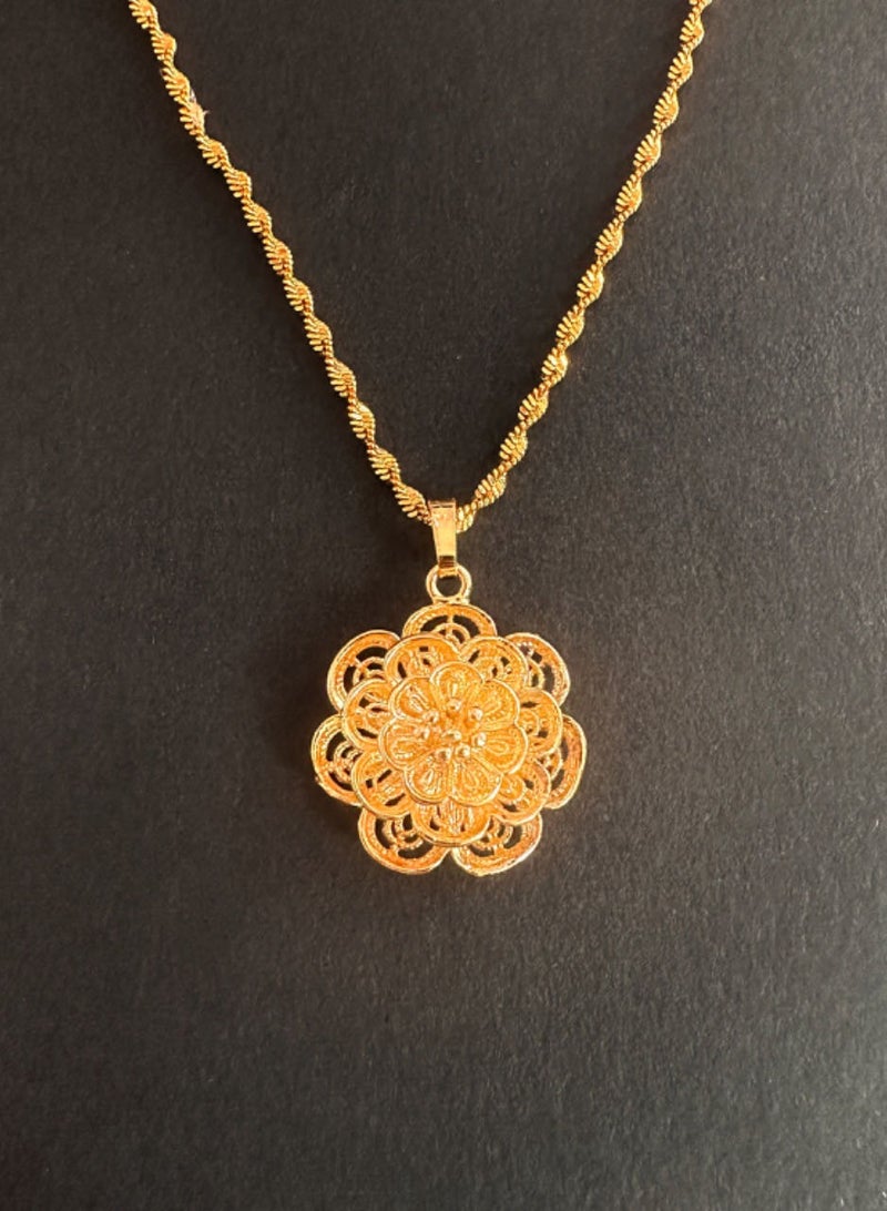24k Gold Plated Pendant Necklace,Wedding Jewelry ,Fashion Dress Accessories - Image 4