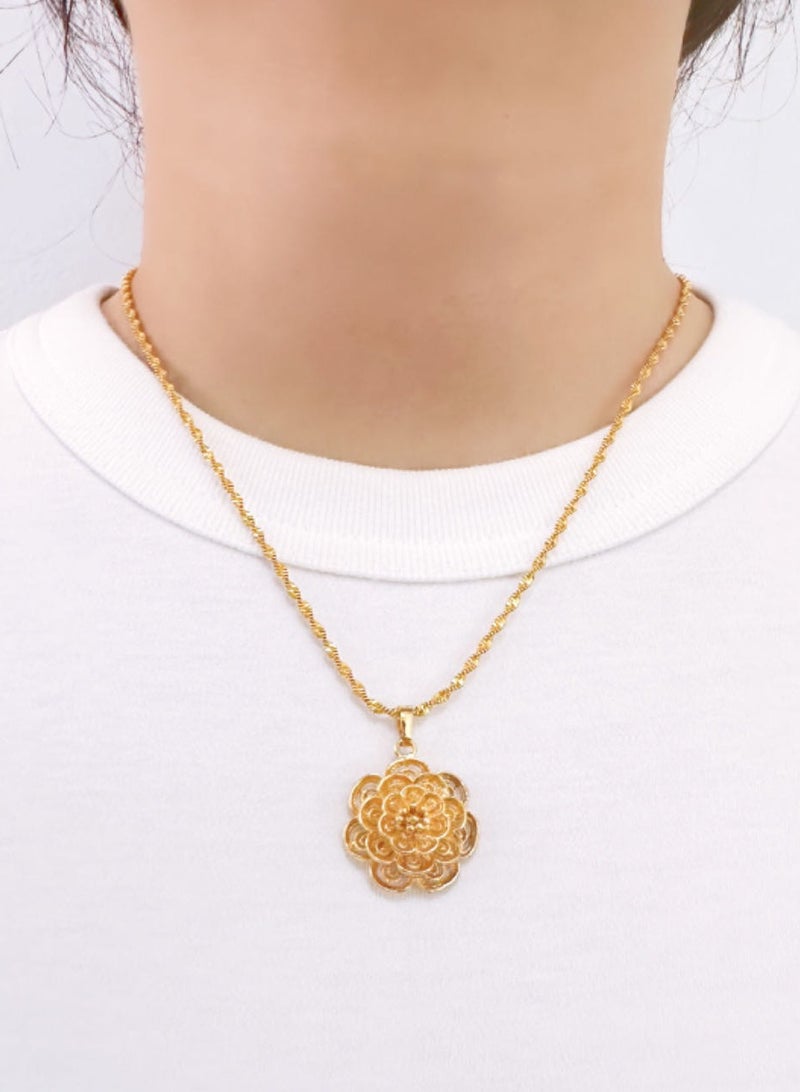 24k Gold Plated Pendant Necklace,Wedding Jewelry ,Fashion Dress Accessories - Image 5