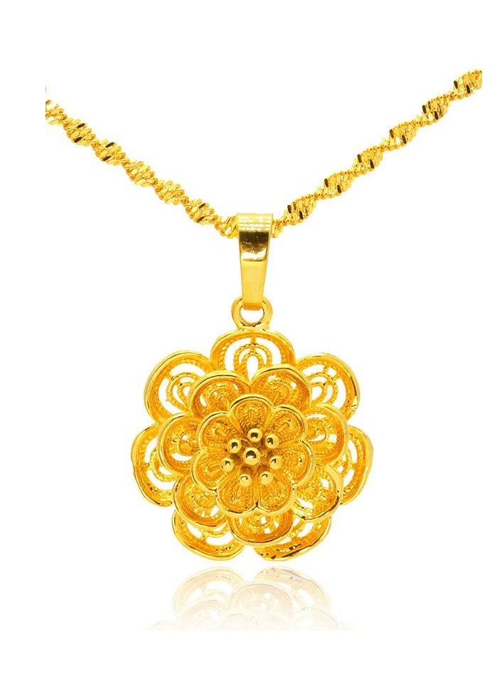 24k Gold Plated Pendant Necklace,Wedding Jewelry ,Fashion Dress Accessories - Image 2
