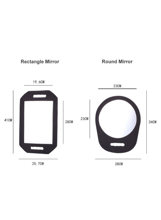 NIBEMINENT Hairdressing Salon Mirror With Handle Black One Size - Image 2