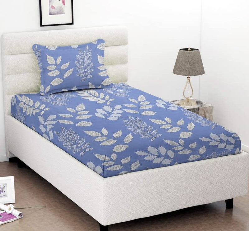 BSB HOME® Prime Collection 180 TC Cotton-Blend Single Size(90x60) Inch 1 Bedsheet with 1 Pillow Covers Single Bedsheet for Single Bed (Light Grey & White) - Image 4