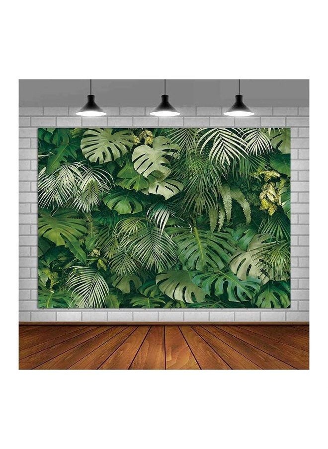 Fanghui - Green Tropical Palm Leaves Picture Photography Backdrop Vinyl 7x5ft Jungle Safari Plants Photo Background for Hawaiian Luau Party Decor Banner Birthday Baby Shower Supplies - Image 1