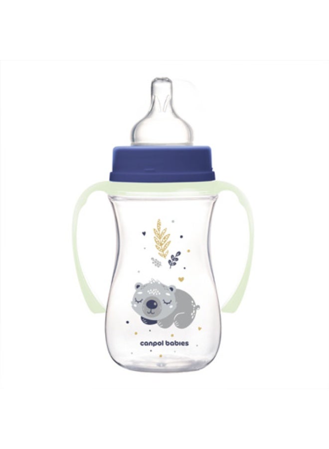 Canpol babies Canpol Feeding Bottle with Glowing Handles 120ml Navy Koala 0m+ - Image 3