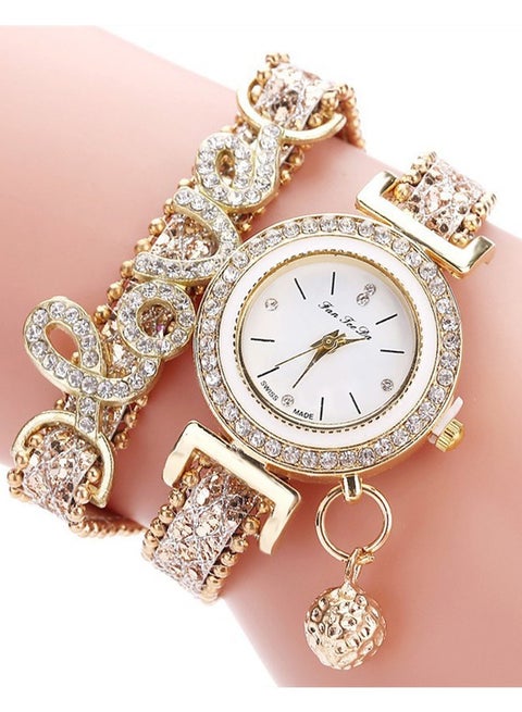 Women Love Printed Bracelet Watch Set Lot Diamond Wrap Around Cuff Quartz Wrist Watch for Ladies Girls