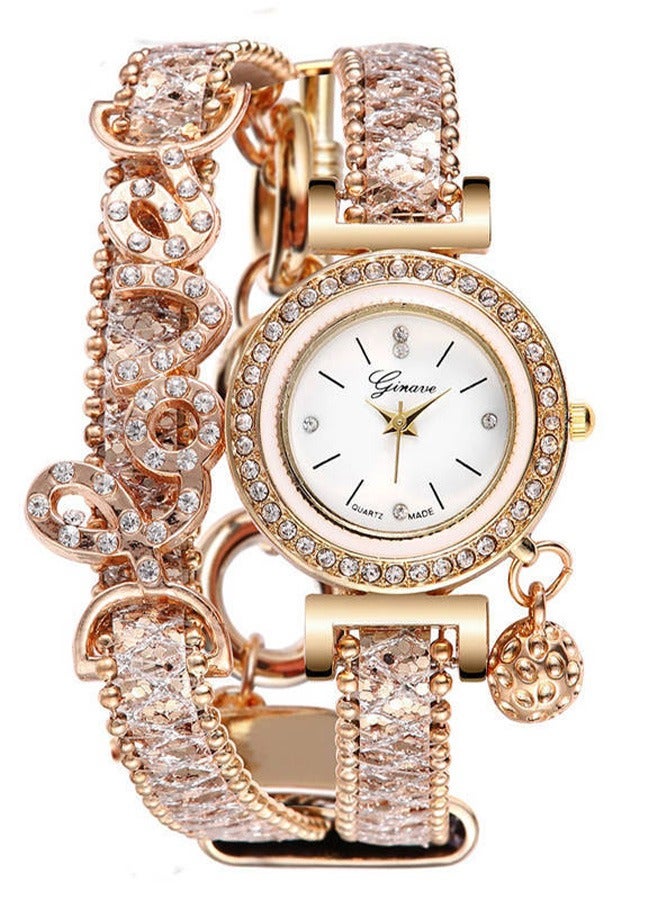 جيوستوس Women Love Bracelet Watch Set Lot Diamond Wrap حول Cuff Quartz Wrist Watch for Ladies Girls - Image 3