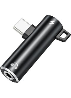 Usb C Adapter Usb C To 3.5Mm Audio Adapter Aux To Usb C Headphone Splitter Jack To Usb C Adapter And Charging 2 In 1 Compatible With I Phone 15 Pro Max Galaxy S24 S23 Ultra S22 S21 Black