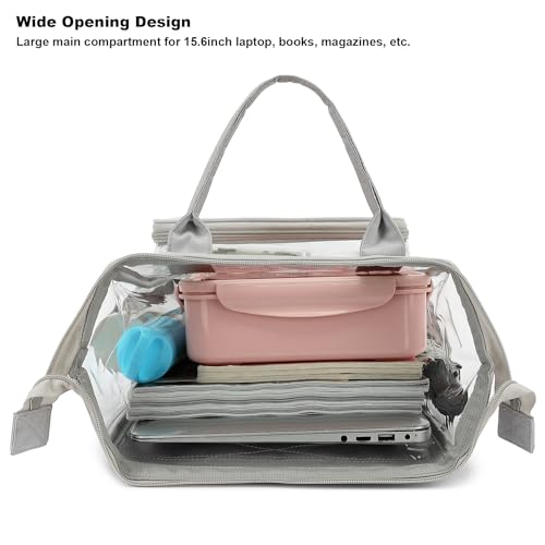 Yusudan Heavy Duty Clear Backpack for Men Women, School Bag Bookbag PVC Plastic Transparent Backpacks for Boys Girls (Light Grey) - Image 3