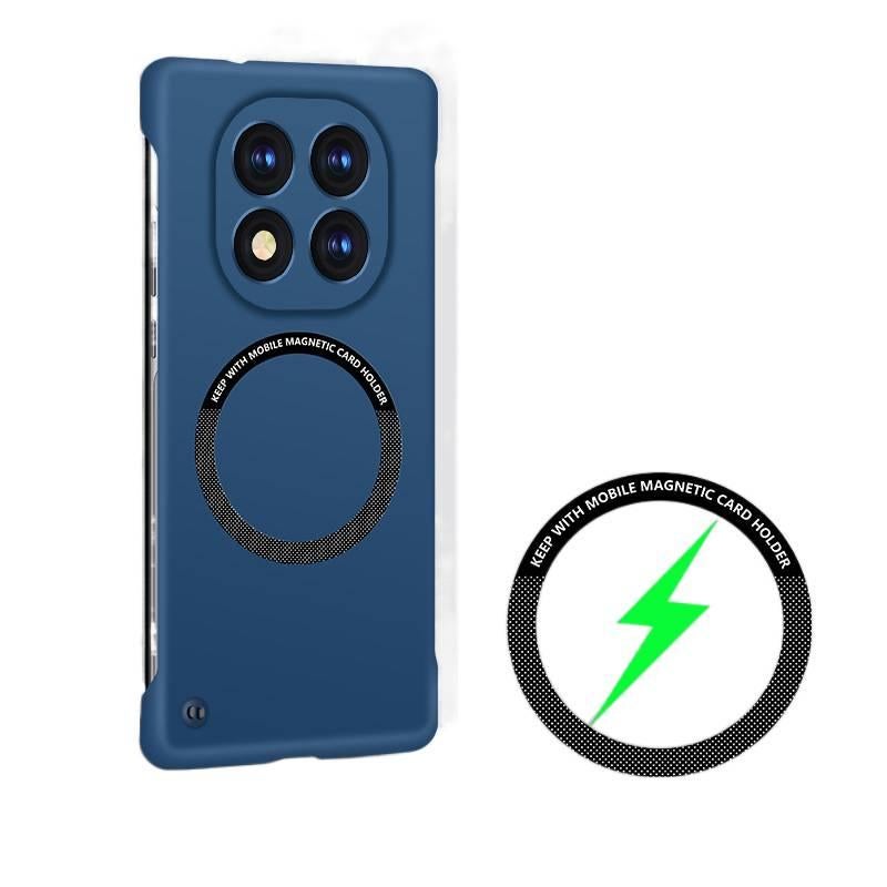 غطاء MagSafe بPC لـ Redmi Note 14 Pro مع حماية من السقوط ومغناطيس قوي مع مقاوم للصدمات مع تصميم بدون إطار مع ملمس ناعم باللون أزرق داكن مغناطيسي باللون الأزرق باللون الأحمر - Image 1
