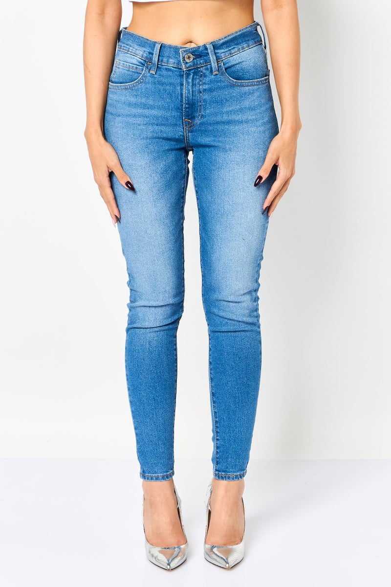 Levi's Women Skinny Fit Washed Stretchable Jeans, Blue - Image 1
