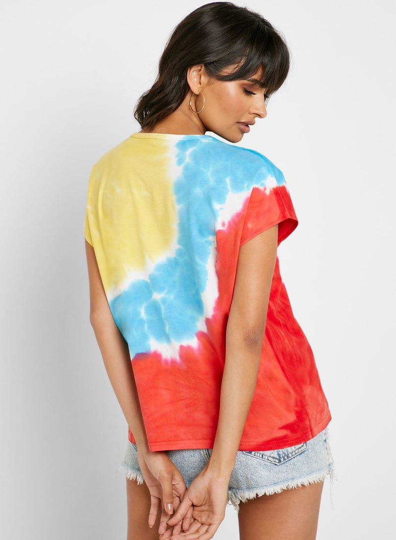 SALSA Tie Dye Slogan T-Shirt - Image 2