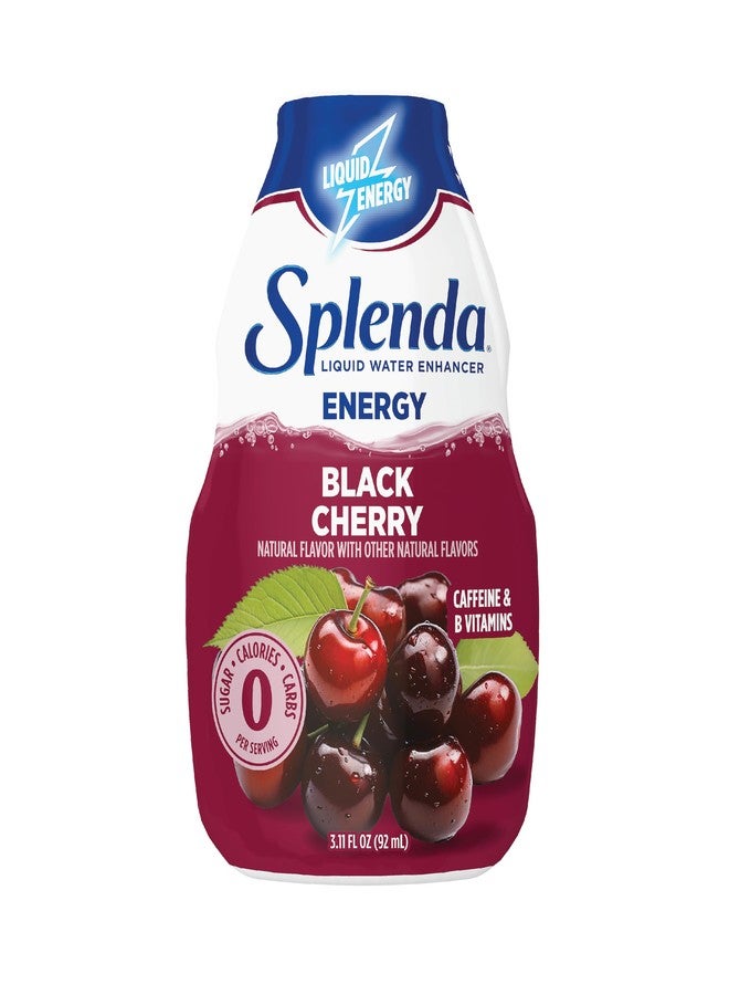 SPLENDA Energy Liquid Water Enhancer Drops, Sugar Free, Zero Calorie, Natural Flavor, Concentrated Drink Mix, 3.11 Fl Oz Each Bottle (Black Cherry, 1 Pack) - Image 1