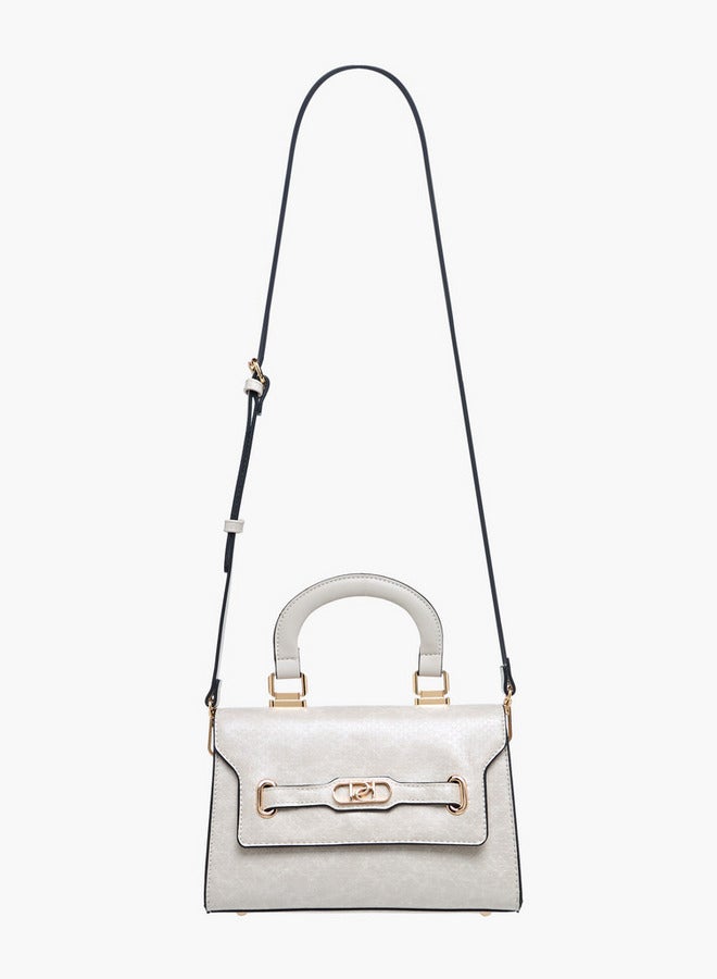 Paprika Textured Crossbody Bag with Adjustable Strap and Flap Closure - Image 3