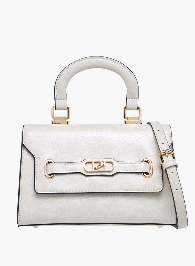 Paprika Textured Crossbody Bag with Adjustable Strap and Flap Closure - Image 1