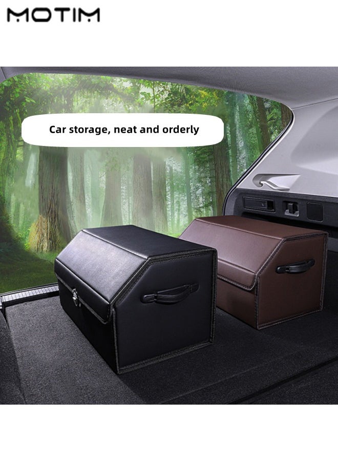 Leather Car Trunk Organizer And Storage Box, Collapsible Trunk Cargo Organizer, Multi Compartment Large Auto Grocery Foldable Waterproof/Dust-proof Trunk Organizer, 55 x 30 x 30 CM - pzsku/Z6E761C901958AE045167Z/45/_/1724724048/459915ce-e5d7-434b-8e41-224d2a981747