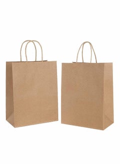 Y&D Brown Paper Bags, with Handles Kraft Gift Reusable Bag Present for Grocery Baking Shopping, Wedding Christmas Birthday, Restaurant takeouts, Retail, 15 x8x 21cm - 60 pcs  - Image 1