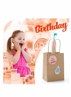 Y&D Brown Paper Bags, with Handles Kraft Gift Reusable Bag Present for Grocery Baking Shopping, Wedding Christmas Birthday, Restaurant takeouts, Retail, 15 x8x 21cm - 60 pcs  - Image 4