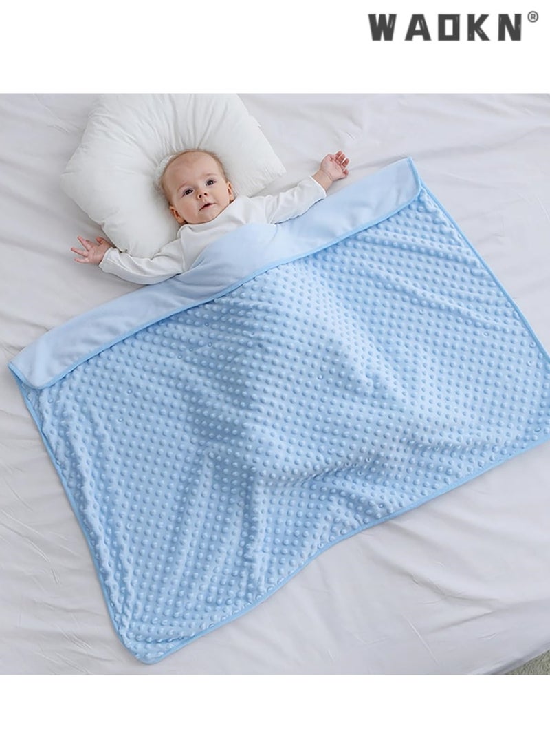 WAOKN Baby Blanket for Boys Girls, Soft Warm Plush Minky Baby Blanket with Dotted Backing, Newborn Double Layer Receiving Blanket for Stroller Crib - Image 4