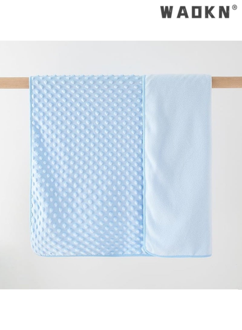 WAOKN Baby Blanket for Boys Girls, Soft Warm Plush Minky Baby Blanket with Dotted Backing, Newborn Double Layer Receiving Blanket for Stroller Crib - Image 3