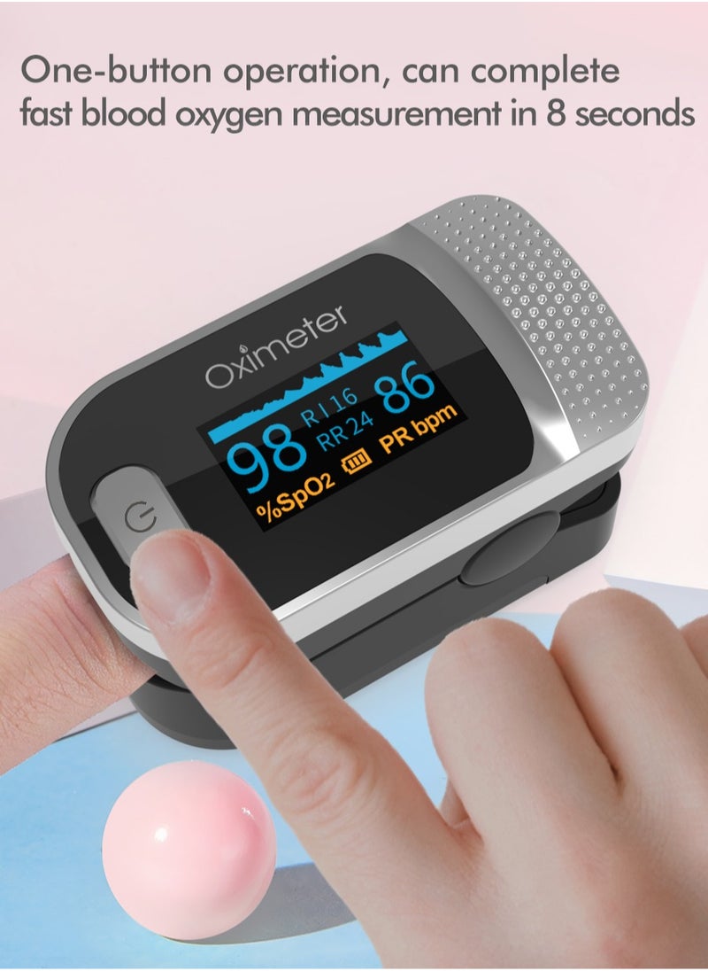 Joshberg Finger Pulse Oximeter Blood Oxygen Saturation Monitor, Quick Read Heart Rate and Spo2 Oxygen Meter with OLED Display, Batteries Not Included  - Image 2