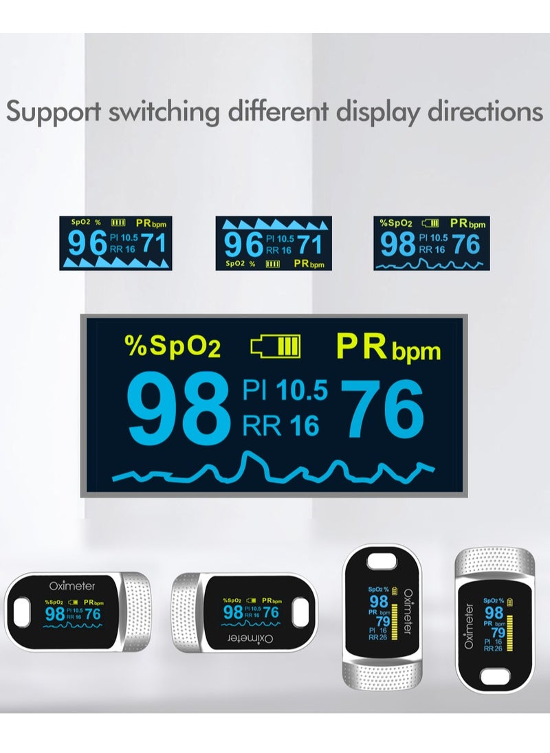 Joshberg Finger Pulse Oximeter Blood Oxygen Saturation Monitor, Quick Read Heart Rate and Spo2 Oxygen Meter with OLED Display, Batteries Not Included  - Image 3