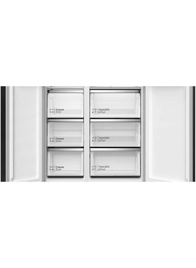 HITACHI 680L Gross, Net 525L Side by Side 2 Door Refrigerator, 10 Year Warranty on Inverter Compressor, Dual Fan Cooling, Quick Freezing, Mirror Touch Controller-Energy Saving 525 L HRSN9552DDXAE Dark Inox - Image 5