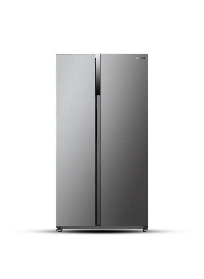 HITACHI 680L Gross, Net 525L Side by Side 2 Door Refrigerator, 10 Year Warranty on Inverter Compressor, Dual Fan Cooling, Quick Freezing, Mirror Touch Controller-Energy Saving 525 L HRSN9552DDXAE Dark Inox - Image 1