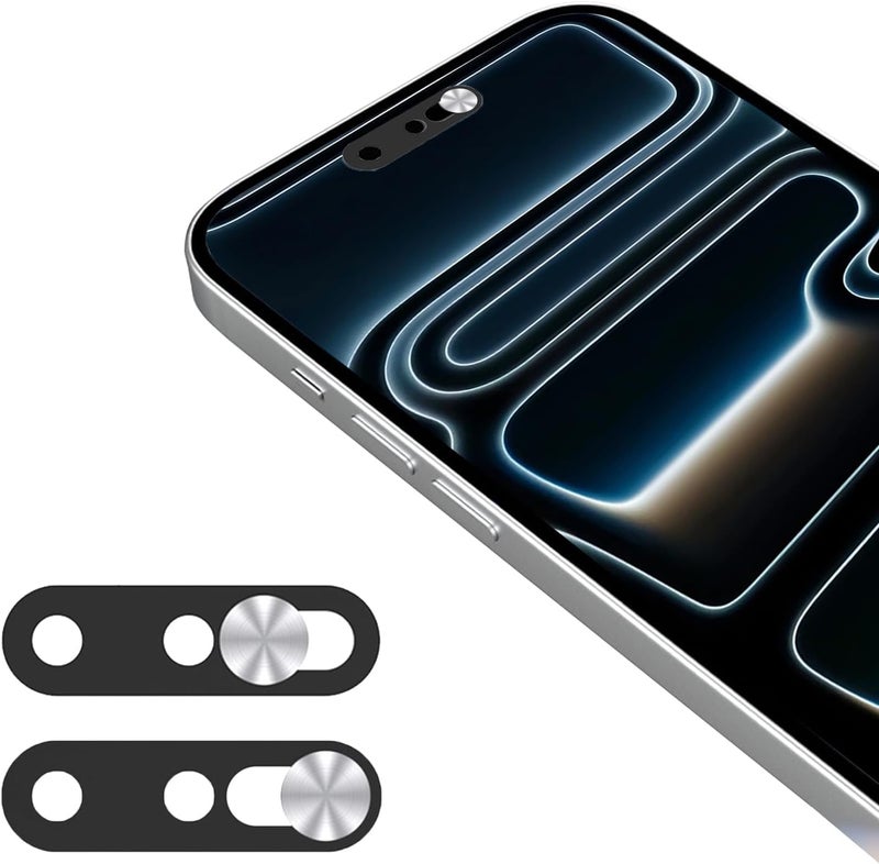 Front Camera Privacy Cover & Security Slider compatible with iPhone 17 Pro Max/Pro/Air/17 Series, Ultra-Thin Silver, Strong Adhesive, Supports Face ID - Image 1