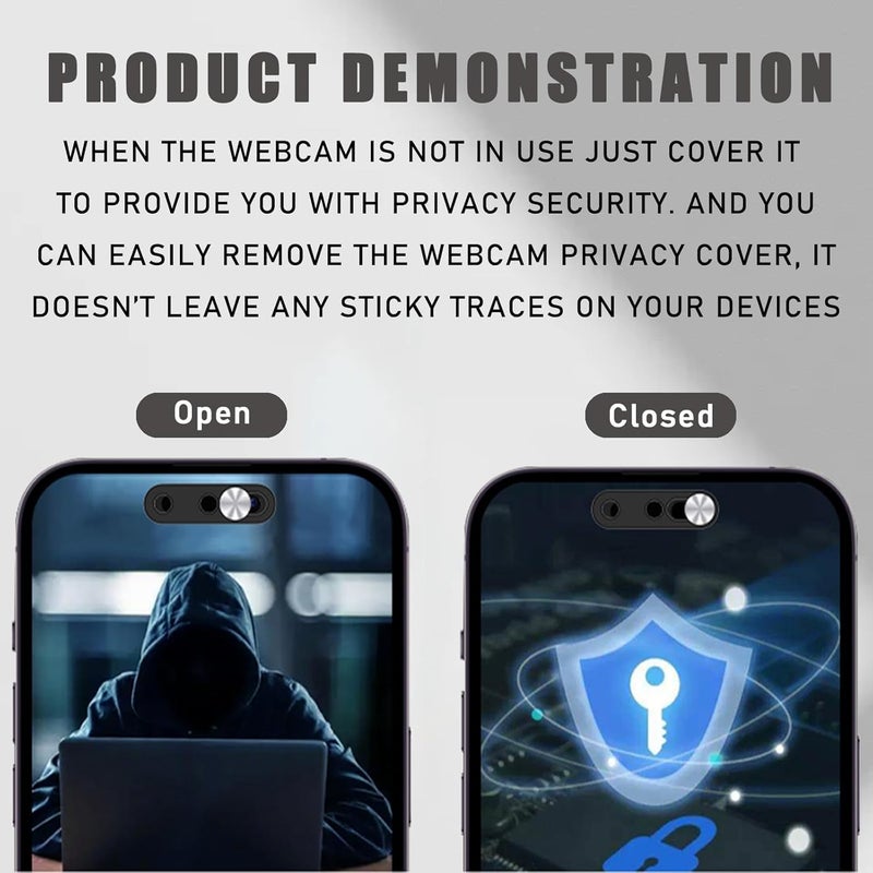 Front Camera Privacy Cover & Security Slider compatible with iPhone 17 Pro Max/Pro/Air/17 Series, Ultra-Thin Silver, Strong Adhesive, Supports Face ID - Image 5
