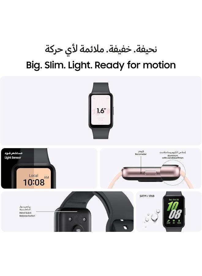 سامسونج شاشة Amoled للساعة الذكية Fit 3، مقياس التسارع، مقياس الضغط الجوي، مستشعر جيروسكوبي، مستشعر بصري لمعدل ضربات القلب، مستشعر الضوء رمادي - Image 4