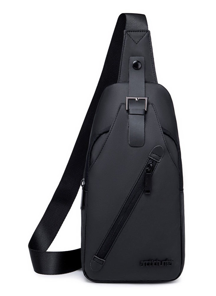 ARCTIC HUNTER Business Travel Chest Bag, Durable Sport Shopping Phone Money Pouch Sling Bag for Men, Black  - Image 1