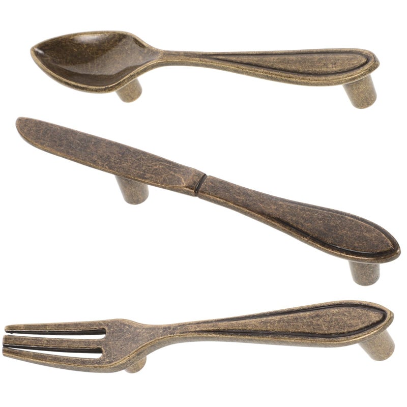 Brushed Bronze Cabinet Pull Handles Set 3pcs Drawer Knobs Wardrobe Door Handles - Image 2